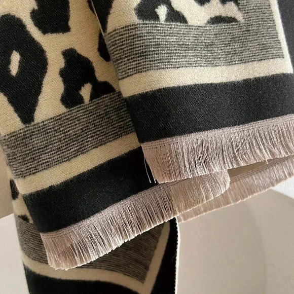 Multicolor Casual Women's Boho Double-Sided Leopard Print Jacquard Imitation Cas - Picture 4 of 4